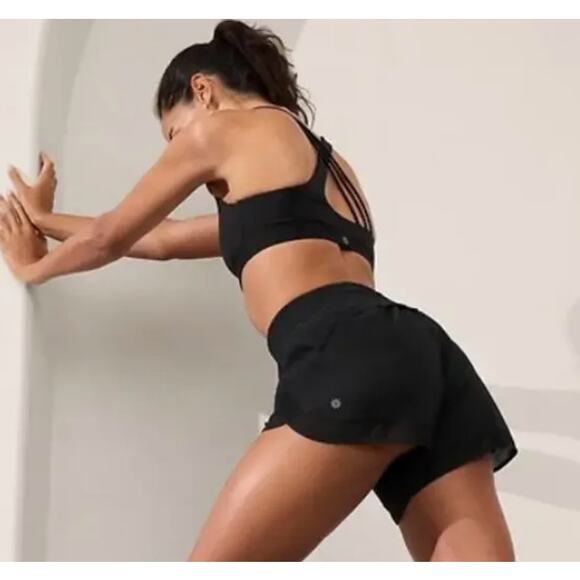 Athleta Mesh Racer Run Short 4" Black Size S Workout Running  Exercise - Picture 1 of 10